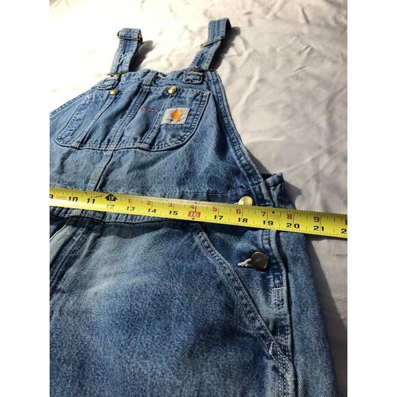 VTG Carhartt R07 DST Denim Overalls Bib Mens Size 40x30 Workwear Chore Gorpcore - Picture 11 of 13